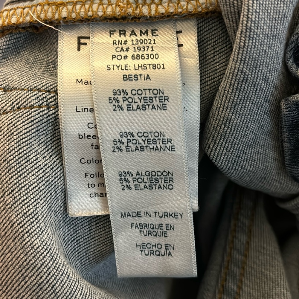 Frame Le High Rise Straight Cropped Stretch Jeans Size 28 - Picture 14 of 16